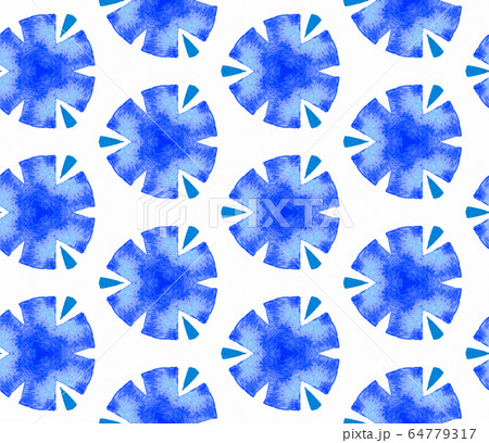 Blue blue vintage seamless pattern. Hand drawn wat Blue blue vintage seamless pattern. Hand drawn wat 64779317