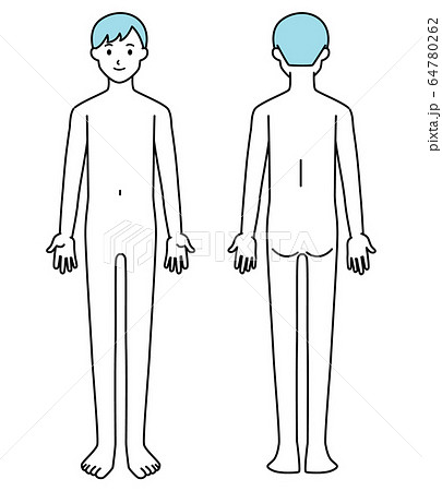 男性 全身 裸 のイラスト素材
