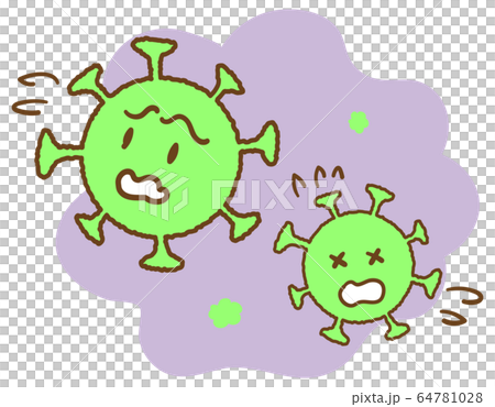 Image of weakening coronavirus and bad bacteria vector illustration (with face) 64781028