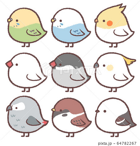 動物アイコン4 鳥集めのイラスト素材