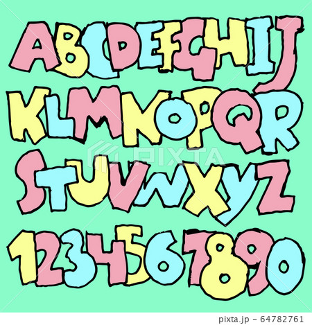 Handdrawn cartoon bold font. Modern grunge lettering. Vector illustration. Handdrawn cartoon bold font. Modern grunge lettering. Vector illustration. 64782761