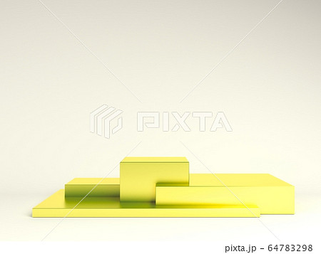 3D Render of Abstract Yellow Composition. Minimal Studio 64783298
