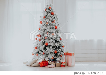 Christmas Home Interior with White Christmas tree 64783463