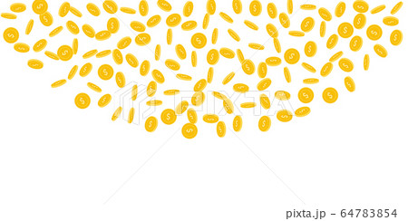 American dollar coins falling. Scattered sparse US American dollar coins falling. Scattered sparse US 64783854