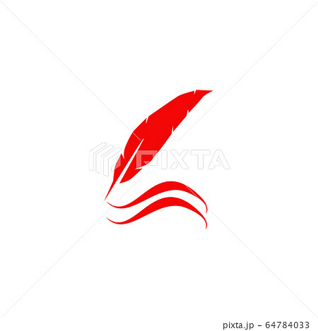 Feather pen icon logo design template 64784033