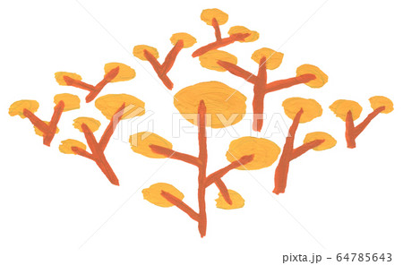 もこもこ広葉樹柄素材ワンピースモチーフのイラスト素材