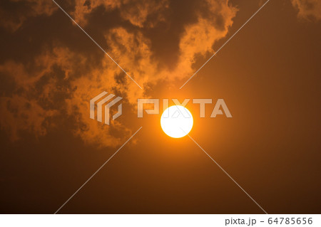 Sun in Smoke and Pollution Haze of Chiangmai 64785656