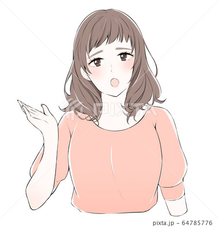 困る女性のイラスト素材