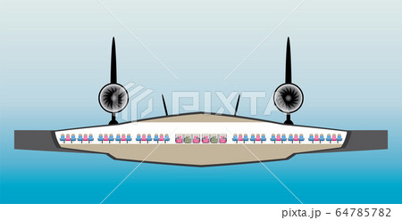 Cross section Seat Map of blended wing Passenger Cross section Seat Map of blended wing Passenger 64785782