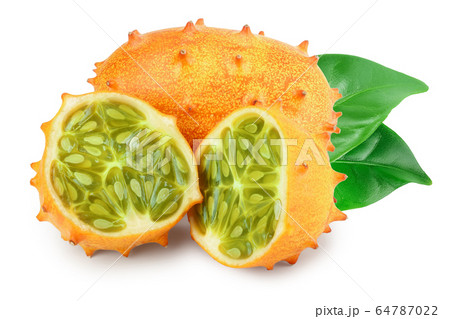 Kiwano or horned melon isolated on white background 64787022
