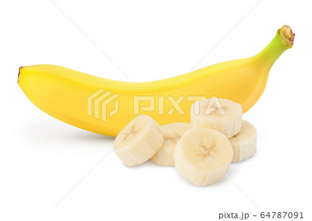 banana isolated on white background with full depth of field. banana isolated on white background with full depth of field. 64787091