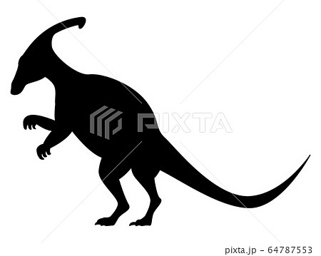 Hadrosaurus dinosaur silhouette isolated on white 64787553