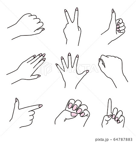 手のイラストセット 64787883