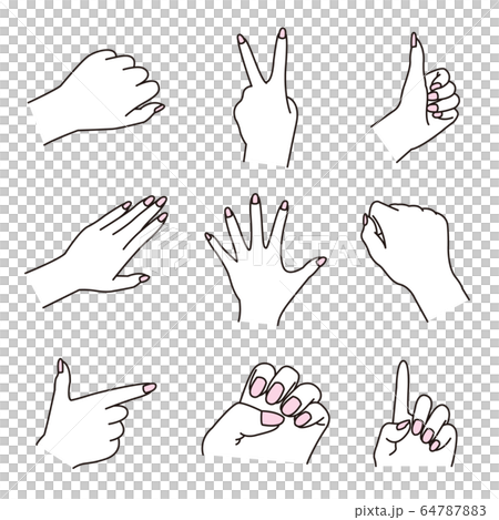 手のイラストセット 64787883
