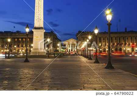 Place de la Concorde and Obelisk of Luxor at Night, Paris, France Place de la Concorde and Obelisk of Luxor at Night, Paris, France 64790022