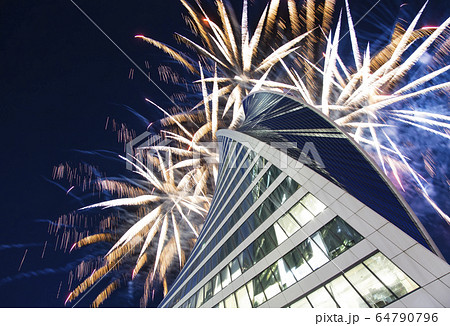 Fireworks over the Skyscrapers of the 64790796