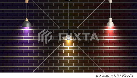Brick wall with a lights, vector illustration. Brick wall with a lights, vector illustration. 64791075