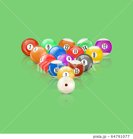 Set of glossy balls for snooker, vector Set of glossy balls for snooker, vector 64791077