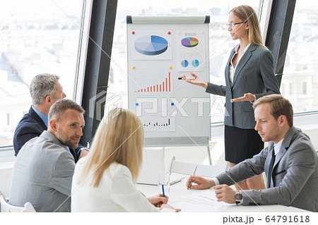 Businesswoman giving presentation Businesswoman giving presentation 64791618