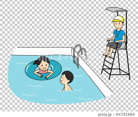 illustration of family members with swimsuits 64791664