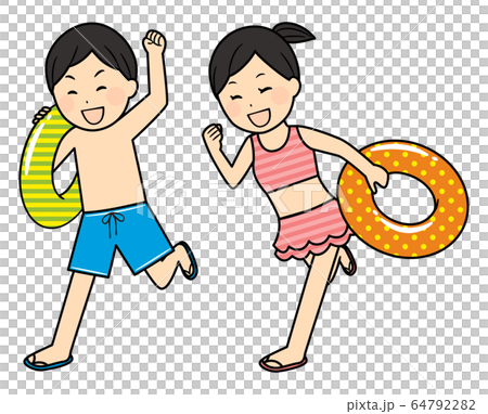 illustration of family members with swimsuits illustration of family members with swimsuits 64792282