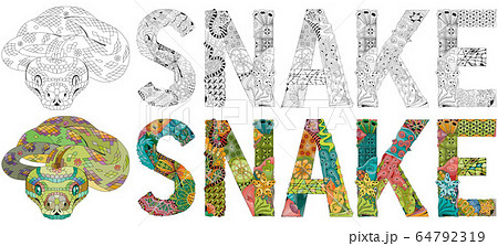 Word snake. Vector zentangle object for 64792319