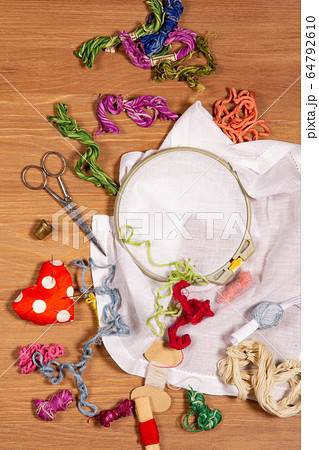 Hand embroidery kit for home made on wooden 64792610