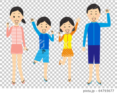 海水浴 家庭 家族 64793677