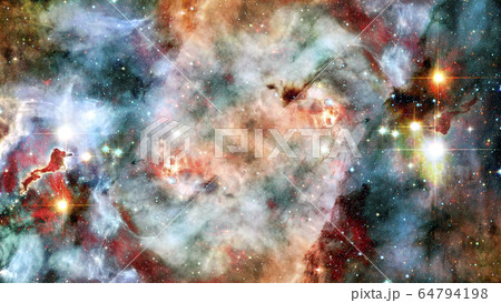 Hubble views galaxy and nebula. Elements of this 64794198