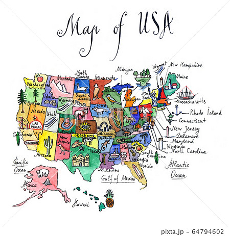 お値下げ】ユニークなアメリカのイラスト地図 6点