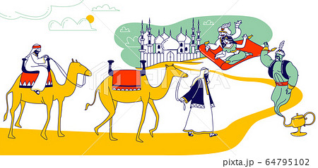 Arabian Fairytale Concept Fantasy Personages のイラスト素材