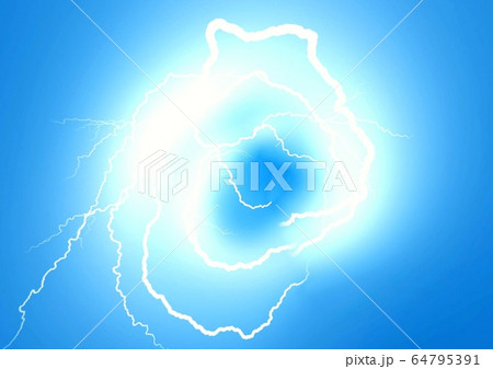青い稲妻が渦巻く抽象的な背景のイラスト素材