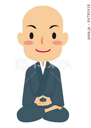 Monk Buddhist monk working clothes Lotus flower... - Stock Illustration  [64795418] - PIXTA