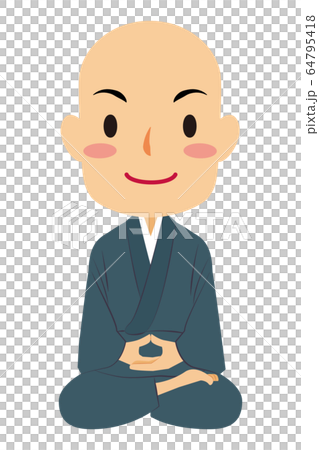 僧侶 お坊さん 作務衣 蓮華座 #03 64795418