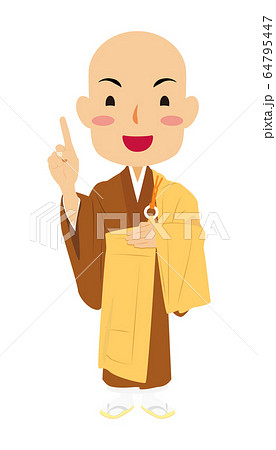 僧侶 お坊さん 袈裟 05 人差し指のイラスト素材
