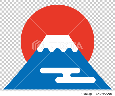 富士山と日の出のアイコンのイラスト素材
