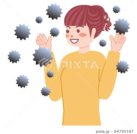 無意識にウイルスを撒き散らす女性 無意識にウイルスを撒き散らす女性 64795597