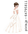 ウエディングドレスを着た女性（5頭身） 64795811
