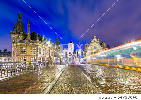 Ghent, Belgium at the Graslei Ghent, Belgium at the Graslei 64798040