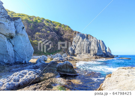 青森県　下北半島国定公園　仏ケ浦 64798425