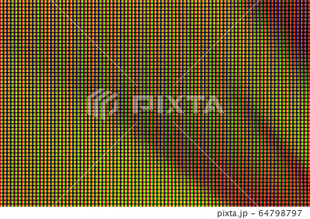 Closeup RGB LED diode from LED TV or LED monitor computer screen display panel. 64798797