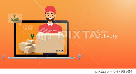 Online delivery service and order tracking with 64798904