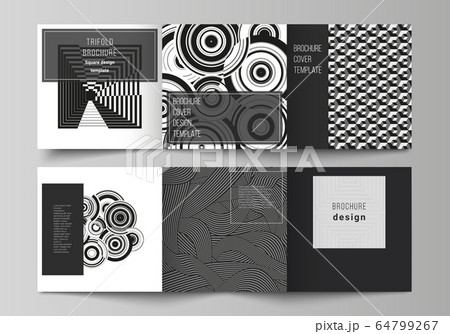 The minimal vector layout of square format covers design templates for trifold brochure, flyer, magazine. Trendy geometric abstract background in minimalistic flat style with dynamic composition. The minimal vector layout of square format covers design templates for trifold brochure, flyer, magazine. Trendy geometric abstract background in minimalistic flat style with dynamic composition. 64799267