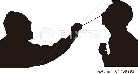 鼻からのpcr検査 ウイルス検査 ベクターのイラスト素材