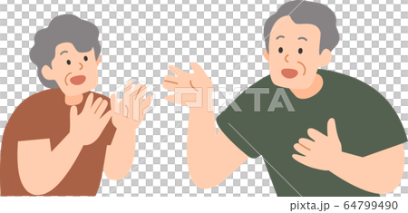 一對老夫妻討論 一對老夫妻討論 64799490