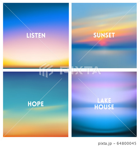 Abstract Blurred background beautiful sunrise or sunset set, vector illustration. For a poster, web pages, advertising 64800045