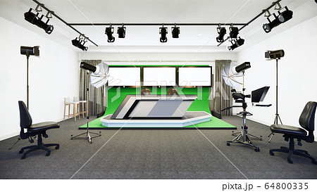 News Studio White Room Design Backdrop For Tvのイラスト素材