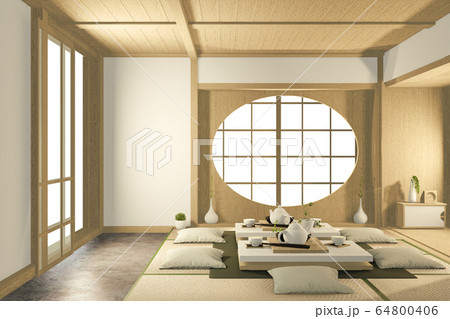 Tropical interior design with sofa for living room 64800406