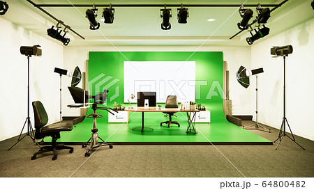 News Studio White Room Design Backdrop For Tvのイラスト素材
