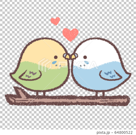 セキセイインコカップルハート枝 セキセイインコカップルハート枝 64800522